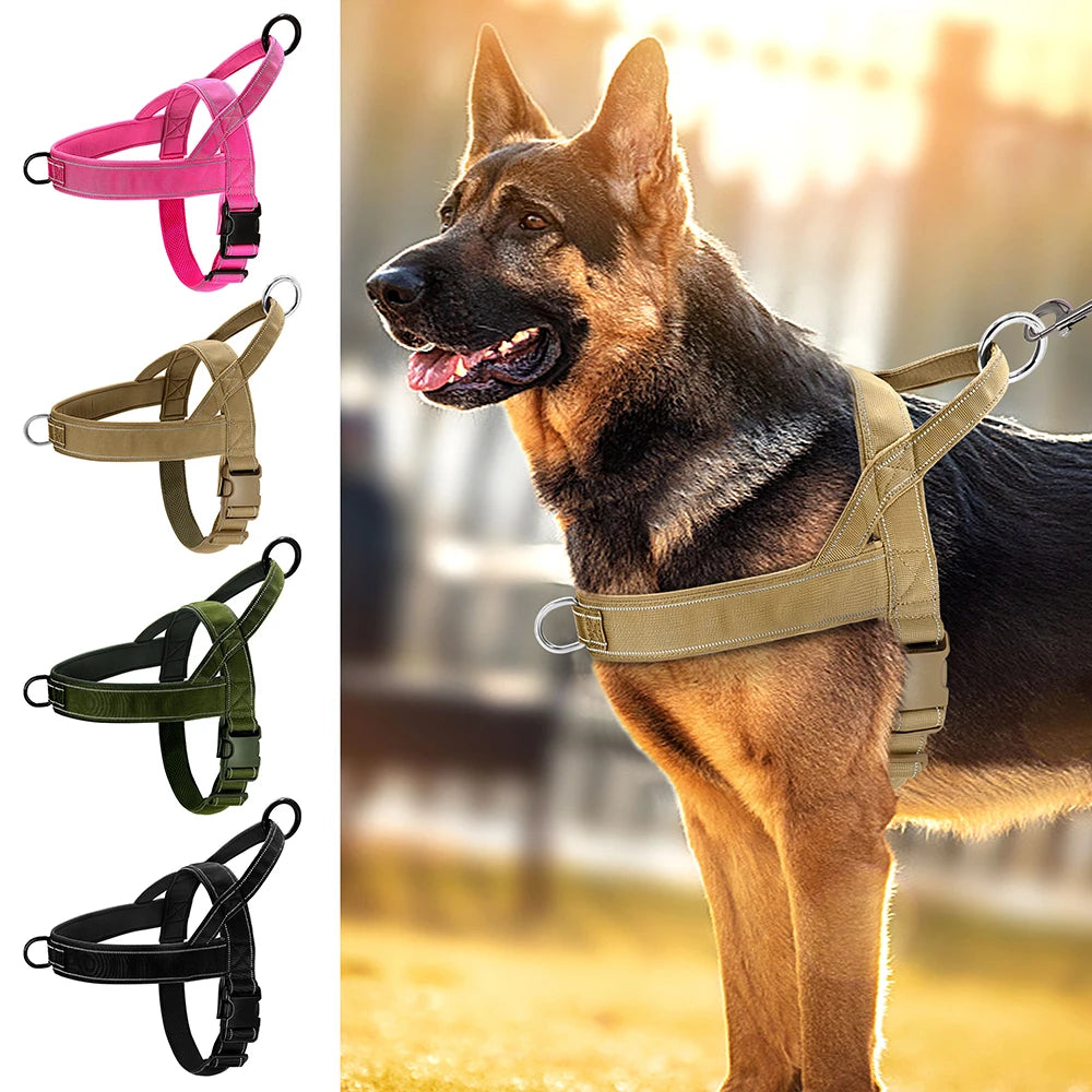 🐕 No-Pull Dog Harness 🦴 Reflective & Adjustable for Large Breeds