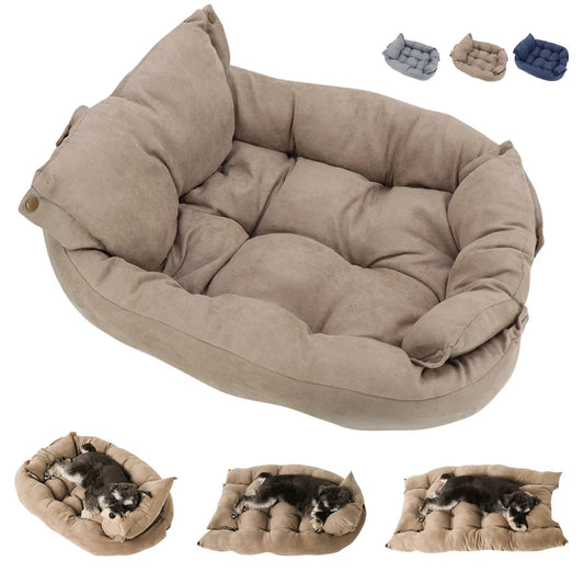🛏️ 3-in-1 Cozy Pet Bed – Sofa, Nest & Mat for Dogs & Cats 🐾