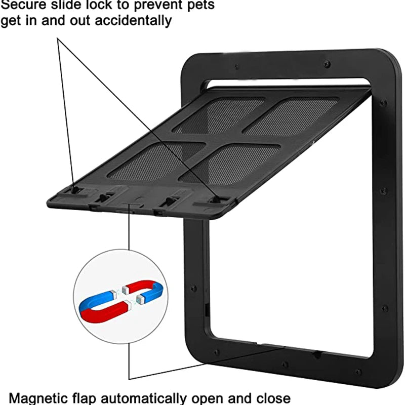 🐾 Pet Dog Screen Door – Lockable Magnetic Cat & Dog Door for Home Sliding Screens 🚪