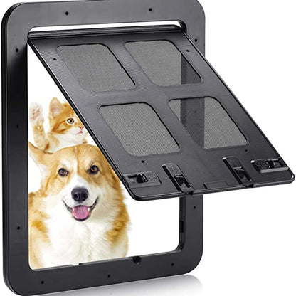 Lockable pet dog screen door with magnetic self-closing design for cats and small dogs
