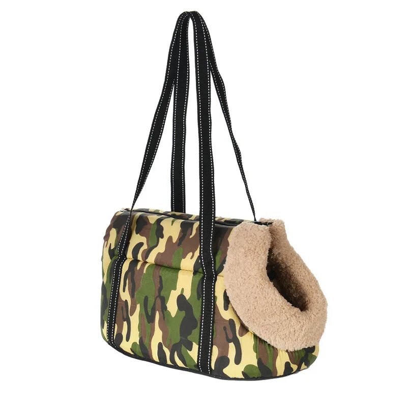 Soft Pet Sling Carrier 🐾 Camouflage Travel Bag for Small Dogs & Cats 🐕🧡