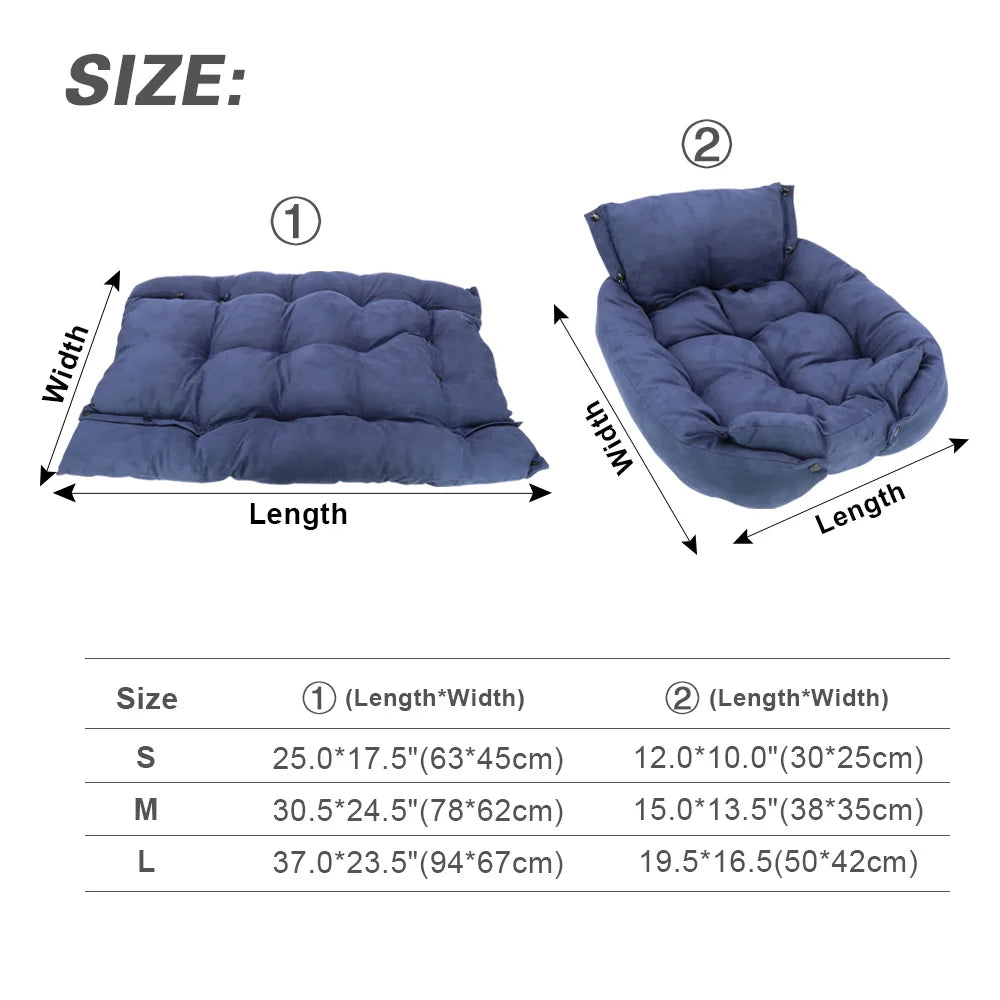 🛏️ 3-in-1 Cozy Pet Bed – Sofa, Nest & Mat for Dogs & Cats 🐾