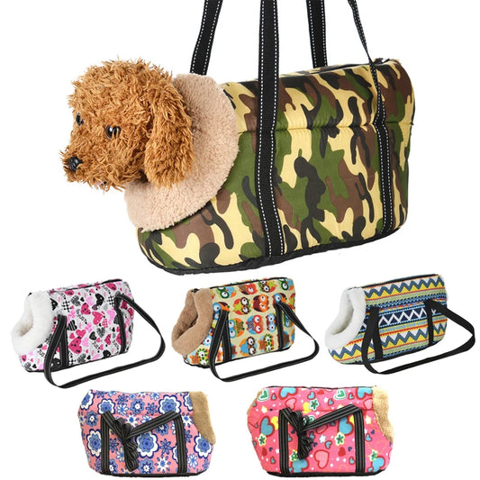 Soft Pet Sling Carrier 🐾 Camouflage Travel Bag for Small Dogs & Cats 🐕🧡