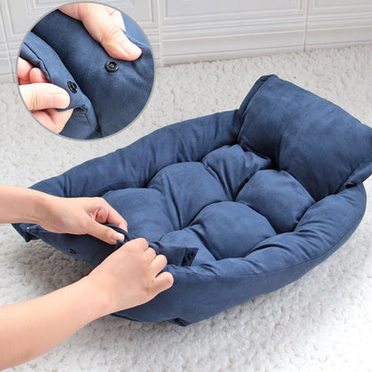 🛏️ 3-in-1 Cozy Pet Bed – Sofa, Nest & Mat for Dogs & Cats 🐾