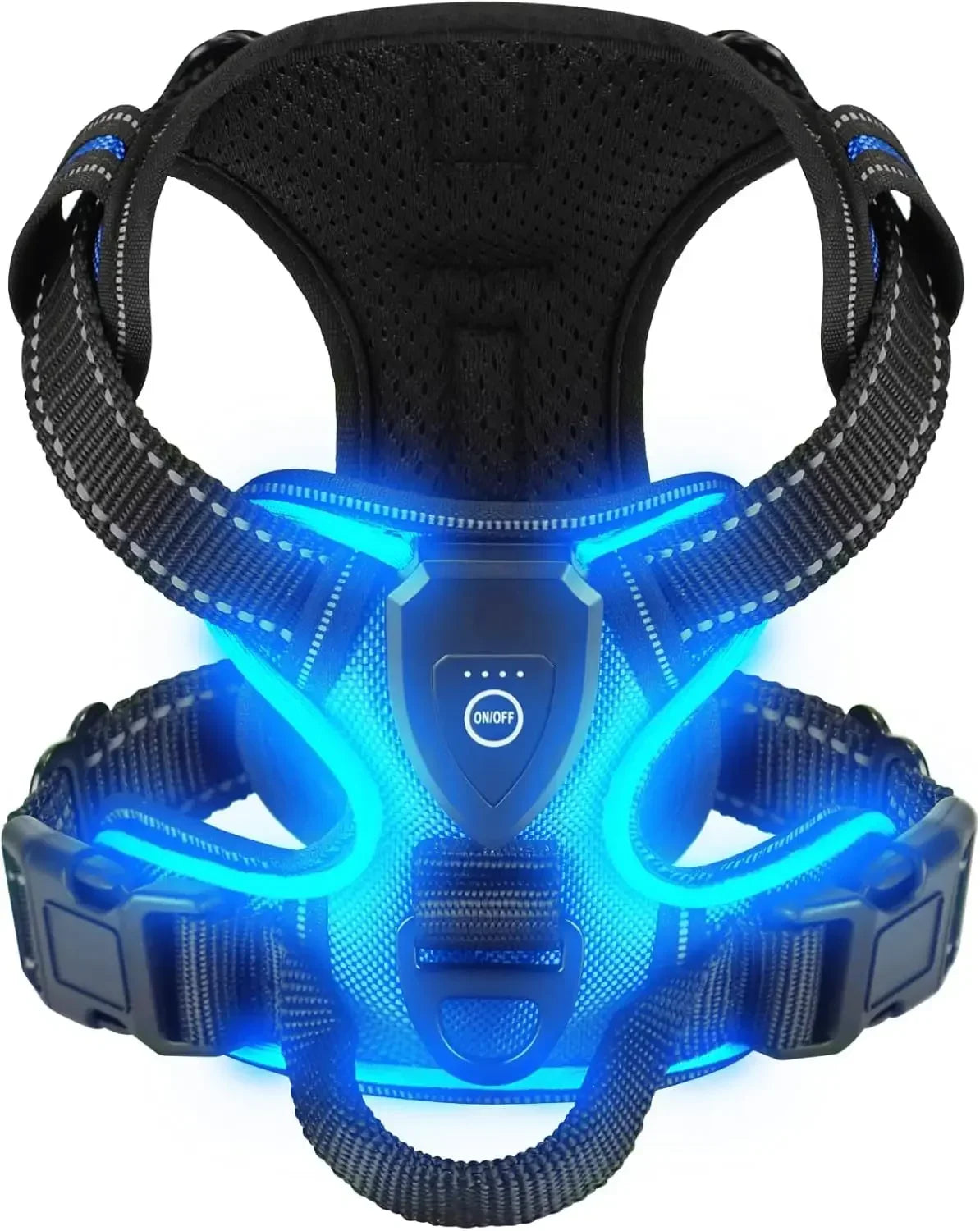 💡 LED Light Up Dog Harness – Adjustable No Pull Vest for Night Walks 🐾
