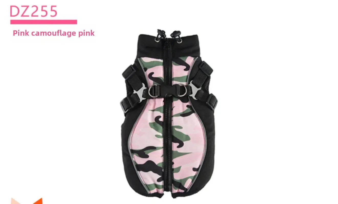 🧥 Winter Dog Jacket 🌟 Reflective Harness Coat with Zipper for Small Pets