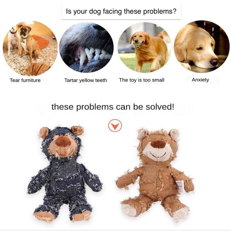 🧸 Squeaky Teddy Bear Dog Toy – Soft, Durable & Fun 🐕