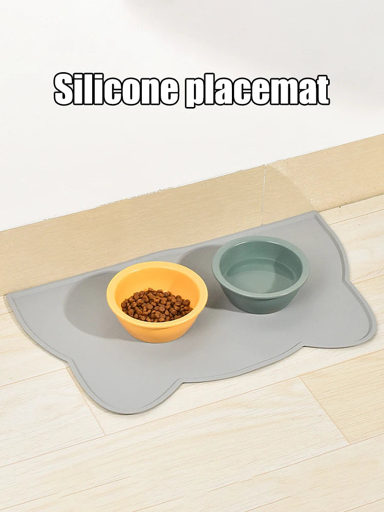 🧼 Waterproof Pet Feeding Mat 🐾 Non-Slip Silicone Placemat for Dogs & Cats
