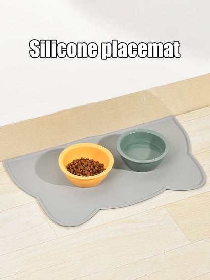 🧼 Waterproof Pet Feeding Mat 🐾 Non-Slip Silicone Placemat for Dogs & Cats