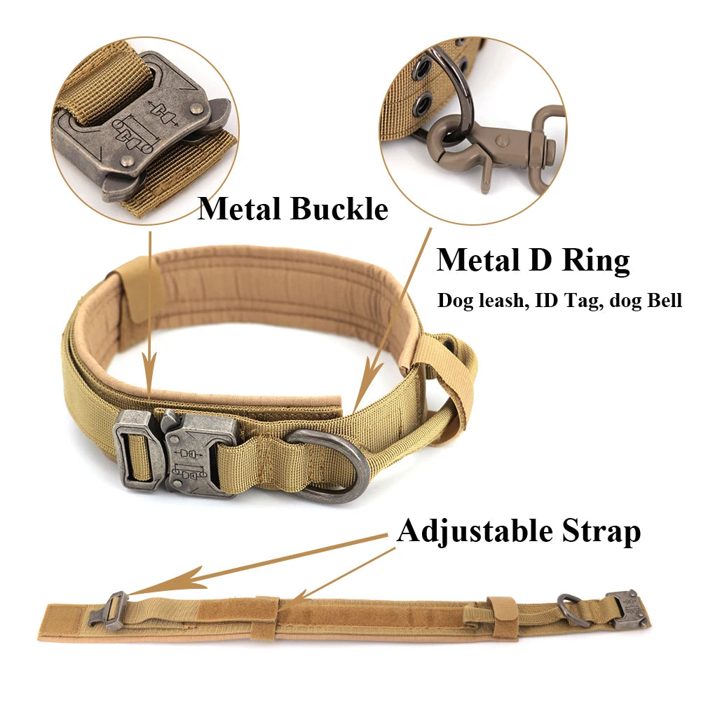 Tactical dog harness vest with leash and collar set for large dogs like German Shepherds