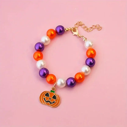 Halloween Pet Pearl Necklace 🎃✨ Fancy Beaded Jewelry for Cats & Small Dogs