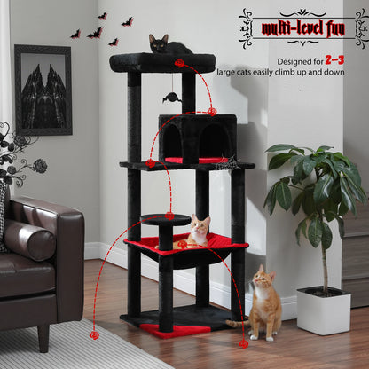 🐱 Indoor Cat Tree – 5-Level Tower with Hammock & Scratching Posts 🐾