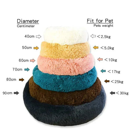 🛏️ Plush Donut Pet Bed 🐶🐱 Ultra-Soft & Washable Calming Bed for Cats and Dogs