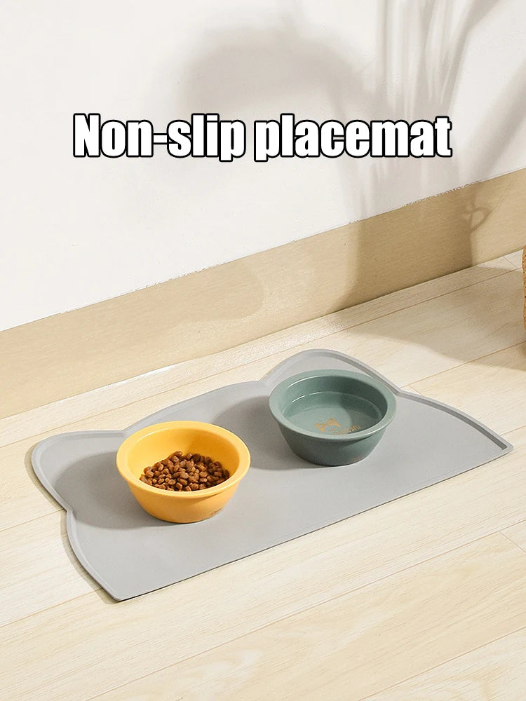 🧼 Waterproof Pet Feeding Mat 🐾 Non-Slip Silicone Placemat for Dogs & Cats