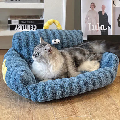 🛋️ Soft Sofa-Style Pet Bed 🐶 Warm & Stylish Winter Nest for Small Dogs & Cats
