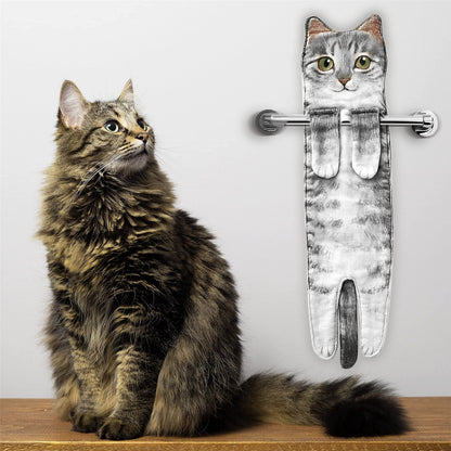 Cute Cat Hand Towel 🐾 Soft & Absorbent for Kitchen or Bath 🛁