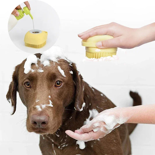 Silicone Pet Bath Brush 🛁🐶 Gentle Scrubber & Massager for Dogs & Cats