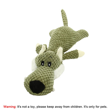 Large Squeaky Dog Plush Toy 🐾 Durable Lion, Wolf & Elephant Chew Toy for Strong Chewers