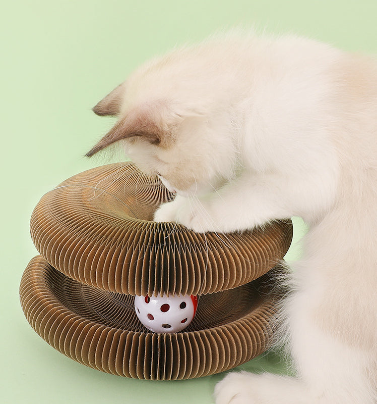 Foldable Cat Tunnel Toy 🐱✨ with Bell & Scratch Pad 🎯