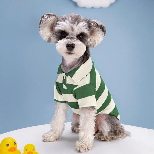 Dog polo shirt summer casual pet clothes for small and large dogs cats breathable polyester design
