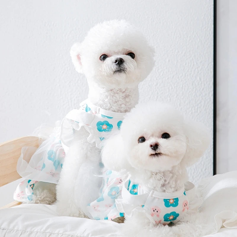 🌞 Sunflower Summer Dog Dress 🌻 Cute Mesh Princess Skirt for Small Dogs & Cats
