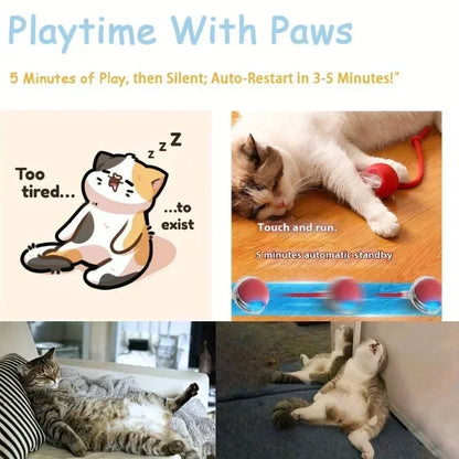 🧶 Rechargeable Cat Toy Ball ✨ Interactive Automatic Rolling Ball with Simulated Tail