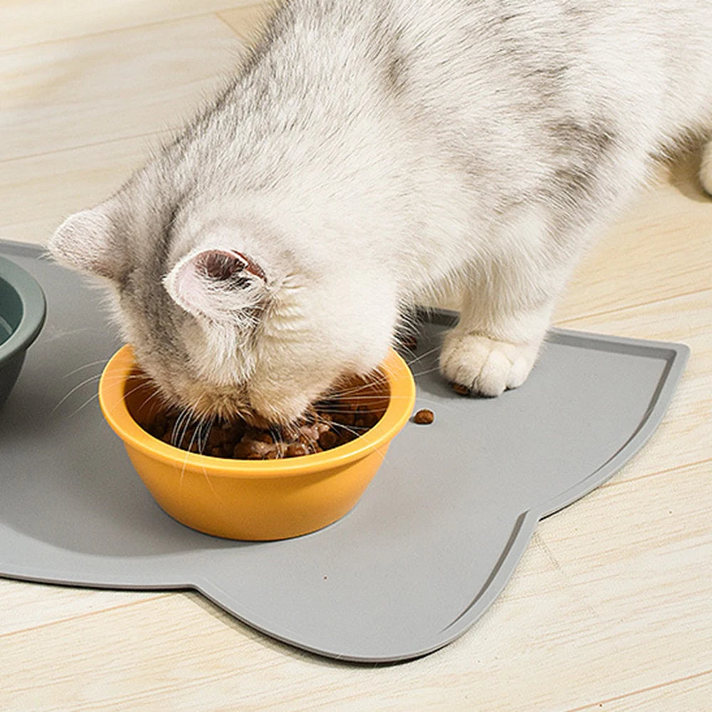 🧼 Waterproof Pet Feeding Mat 🐾 Non-Slip Silicone Placemat for Dogs & Cats