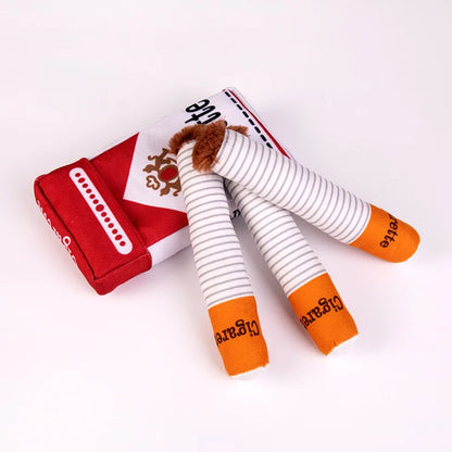 Funny Cigarette Plush Dog Toy  ✨ Soft Chew Toy for Dogs and Puppies, Imitation Design for Teething & Play