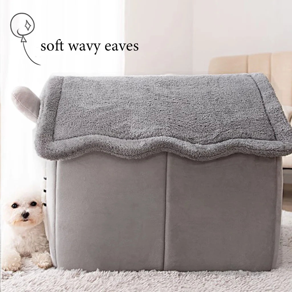 🏠 Cozy Foldable Pet House – Warm Winter Nest for Small Dogs & Cats