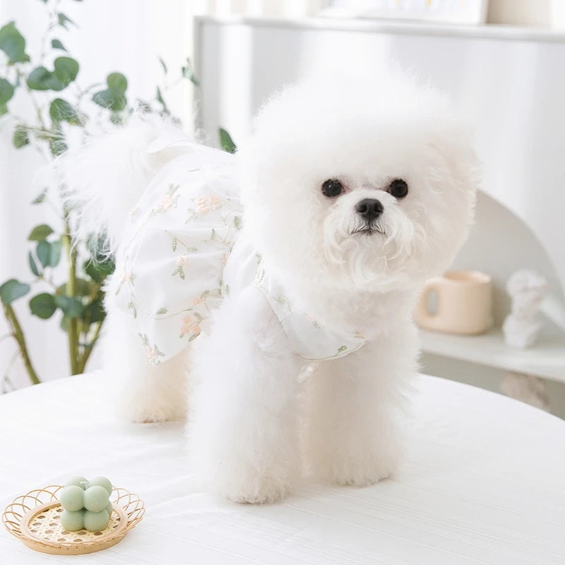 🌞 Sunflower Summer Dog Dress 🌻 Cute Mesh Princess Skirt for Small Dogs & Cats