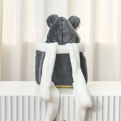 Dog carrier backpack with velvet lining, winter warm and portable. Perfect for travel with small dogs and cats.
