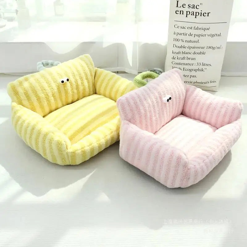 🛋️ Soft Sofa-Style Pet Bed 🐶 Warm & Stylish Winter Nest for Small Dogs & Cats
