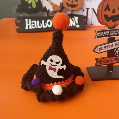 Halloween Pet Hat 🎃 Hand-Knitted Witch Hat for Dogs & Cats