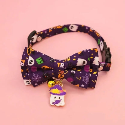 Halloween Pet Bow Tie Collar 🎃 Adjustable Cat & Dog Charm Collar 🐾