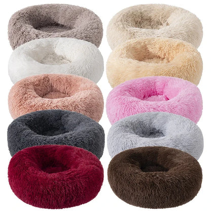 🛏️ Plush Donut Pet Bed 🐶🐱 Ultra-Soft & Washable Calming Bed for Cats and Dogs