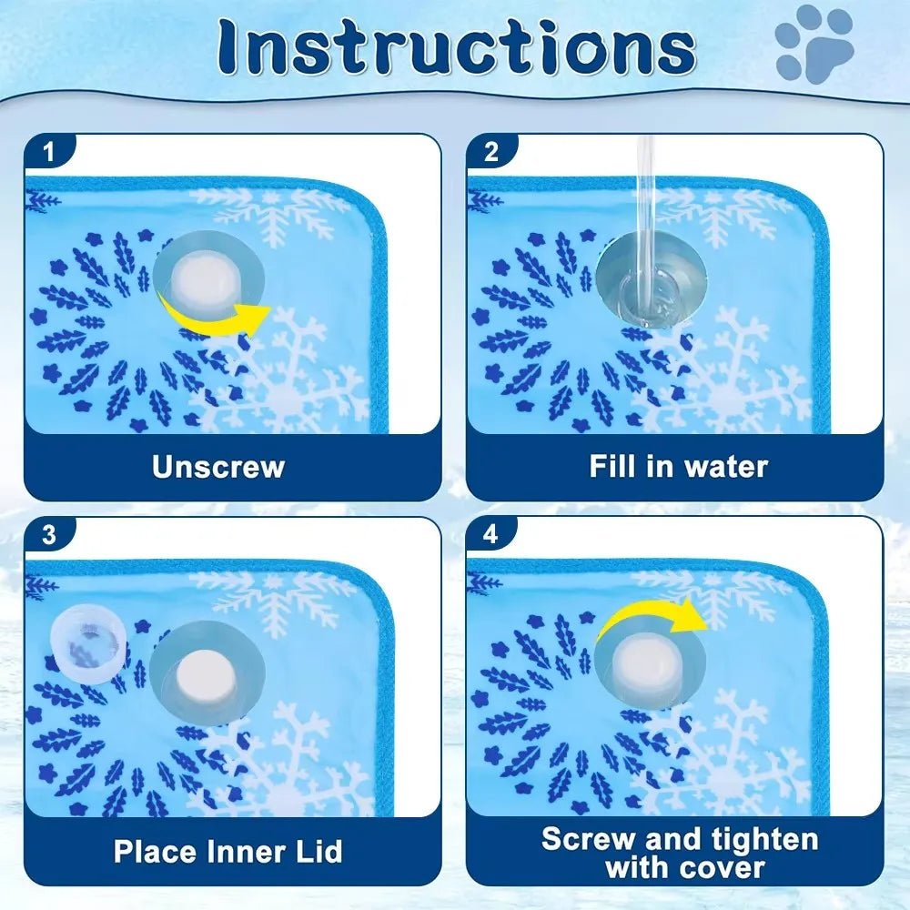 ❄️ Ice-Chill Dog Cooling Mat | Water-Filled Pad for Summer Relief 🐶🐱