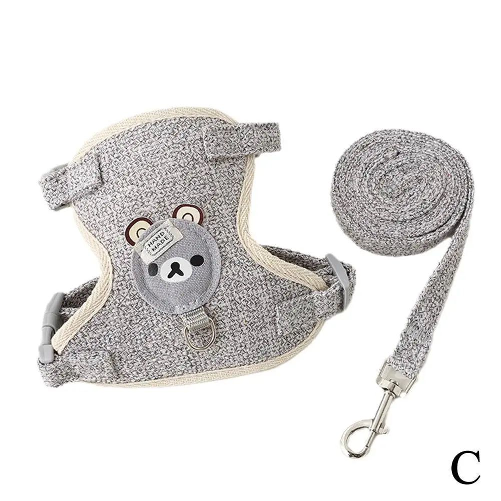 🐾 Adjustable Pet Harness Vest – Breathable Leash for Small Dogs & Cats 🐶