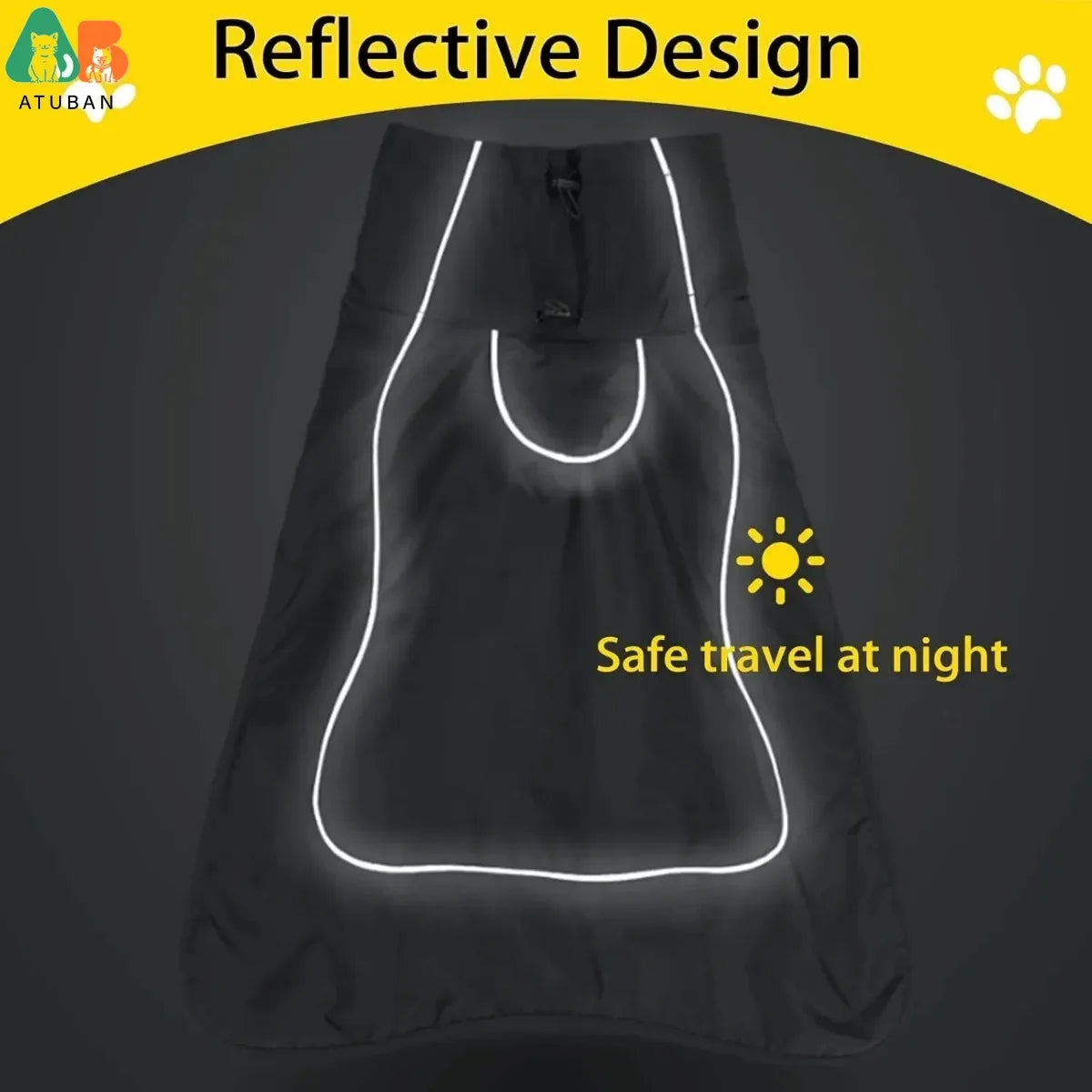 🧥 Waterproof Dog Jacket – Warm Fleece Lined Raincoat with Reflective Design 🐾