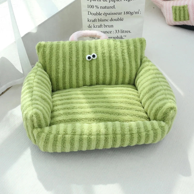 🛋️ Soft Sofa-Style Pet Bed 🐶 Warm & Stylish Winter Nest for Small Dogs & Cats