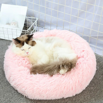 🛏️ Plush Donut Pet Bed 🐶🐱 Ultra-Soft & Washable Calming Bed for Cats and Dogs