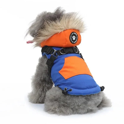 🧥 Winter Dog Jacket 🌟 Reflective Harness Coat with Zipper for Small Pets