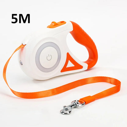 LED Dog Leash 🌈 Retractable & Rechargeable Light-Up Lead (3M/5M)