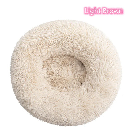 🛏️ Plush Donut Pet Bed 🐶🐱 Ultra-Soft & Washable Calming Bed for Cats and Dogs