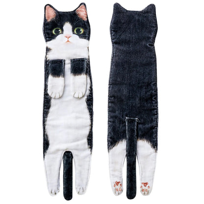 Cute Cat Hand Towel 🐾 Soft & Absorbent for Kitchen or Bath 🛁