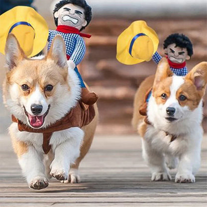 🎃 Halloween Dog Costume – Funny Cowboy Outfit for Small & Large Dogs 🤠