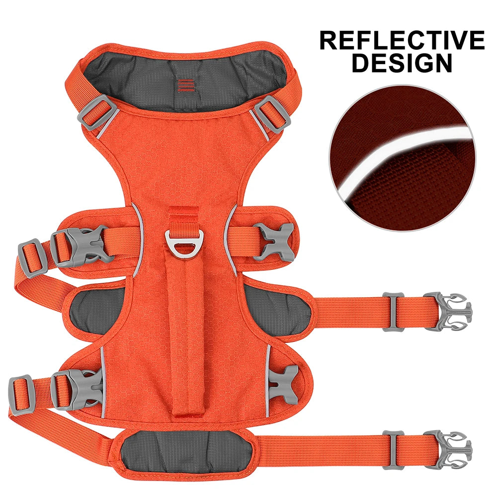 🎯 Reflective Dog Harness 🐕 Vest with Handle for Medium & Large Dogs
