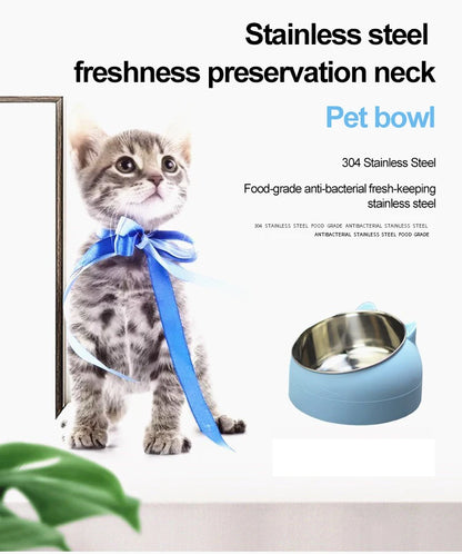 🐾 Stainless Steel Tilted Pet Bowl 🐾