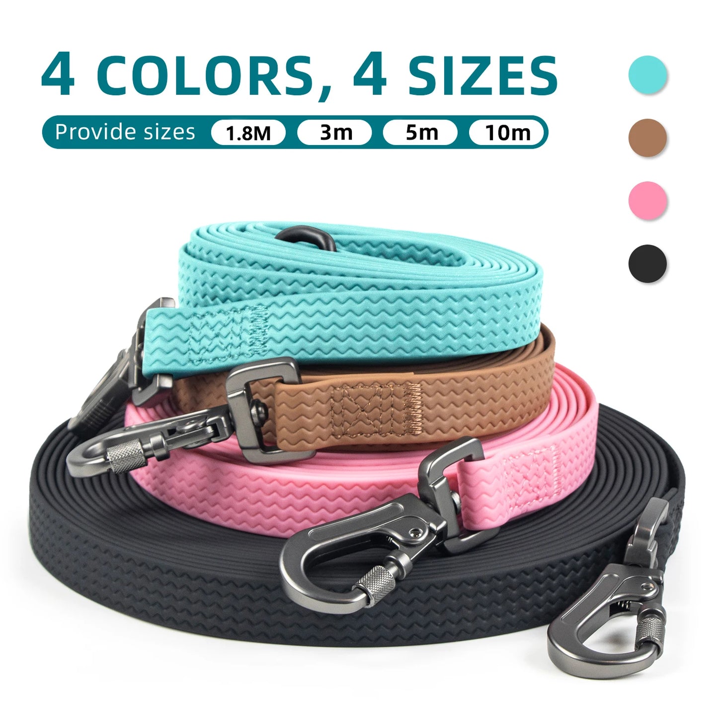 Waterproof PVC Dog Leash – Strong, Non-Slip & Easy Clean