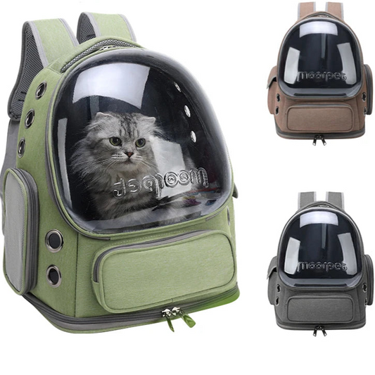 Transparent cat carrier backpack with breathable design for pet travel