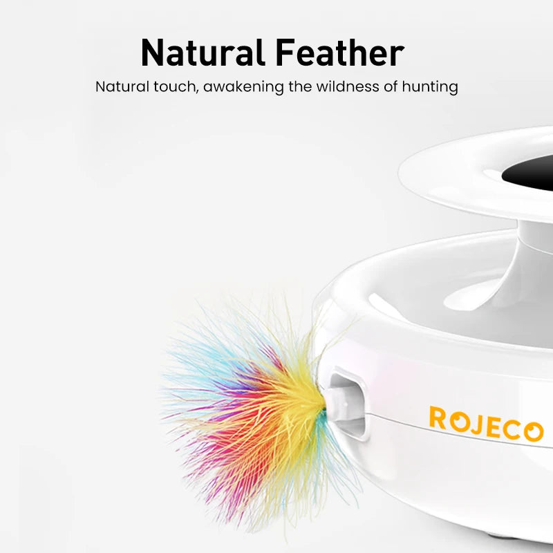 2-in-1 Smart Cat Teaser Toy – Feather & Ball Spinner